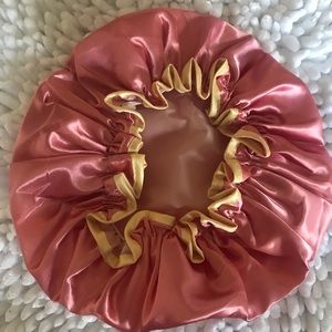 Satin reversible shower cap bonnet all hair types